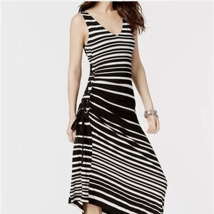 I.N.C Black and White Striped Dress